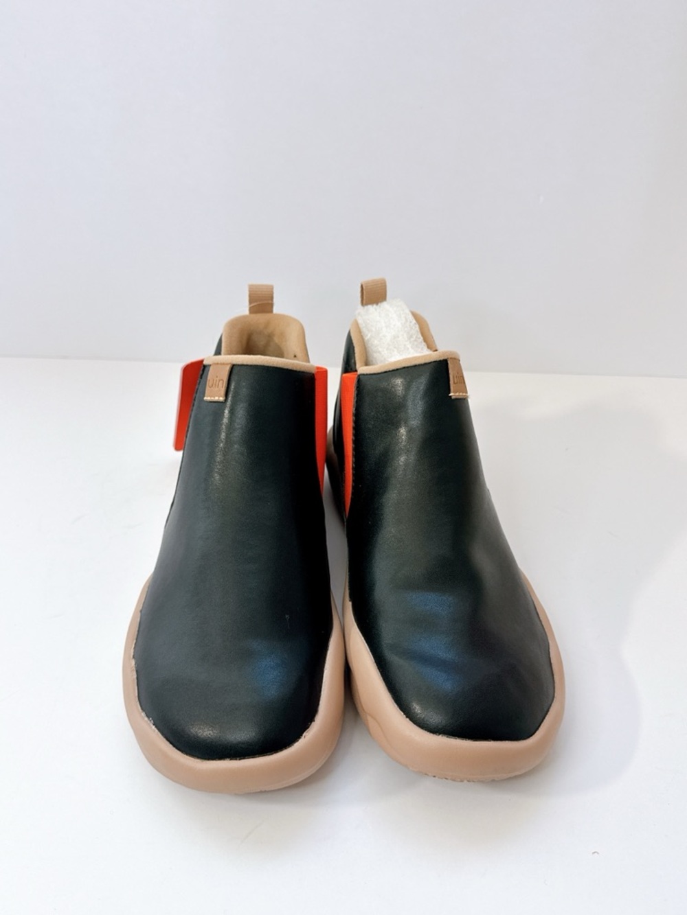 Men’s Size 7 UIN Granada Black Slip-On Shoes Split Leather Comfort Casual